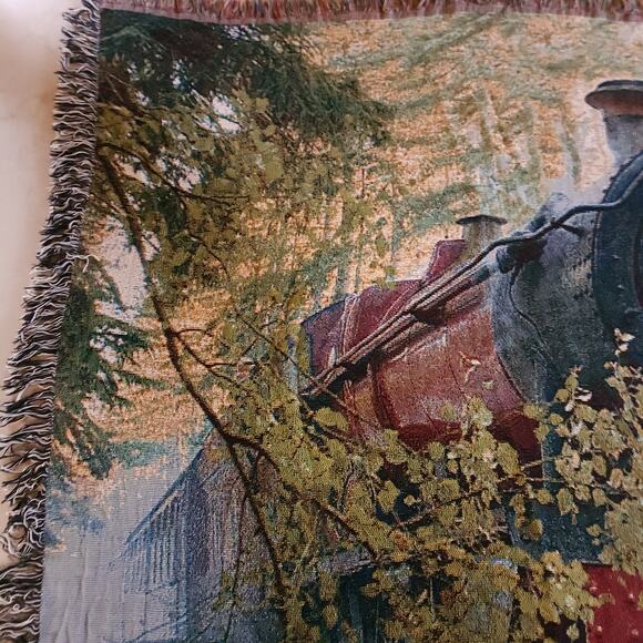 Wizarding World Harry Potter Blanket Hogwarts Express Train Woven Cotton Throw - Picture 5 of 8